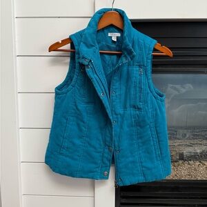 Vintage Relativity quilted Teal Quilted Vest liner & Y2K vibe women’s Small